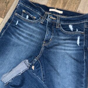 Dark Blue Women’s Levi’s 311 Distressed Jeans